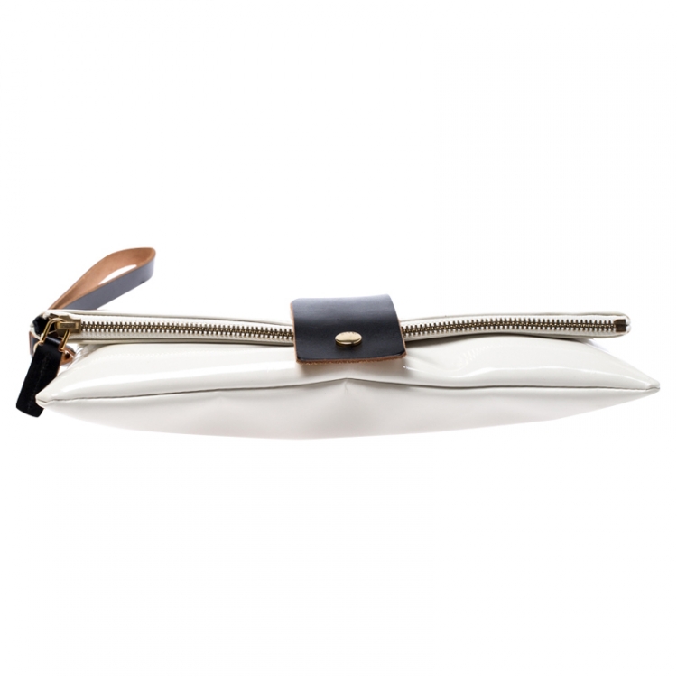 Pre Owned Marni Cream/Black Patent Leather Clutch