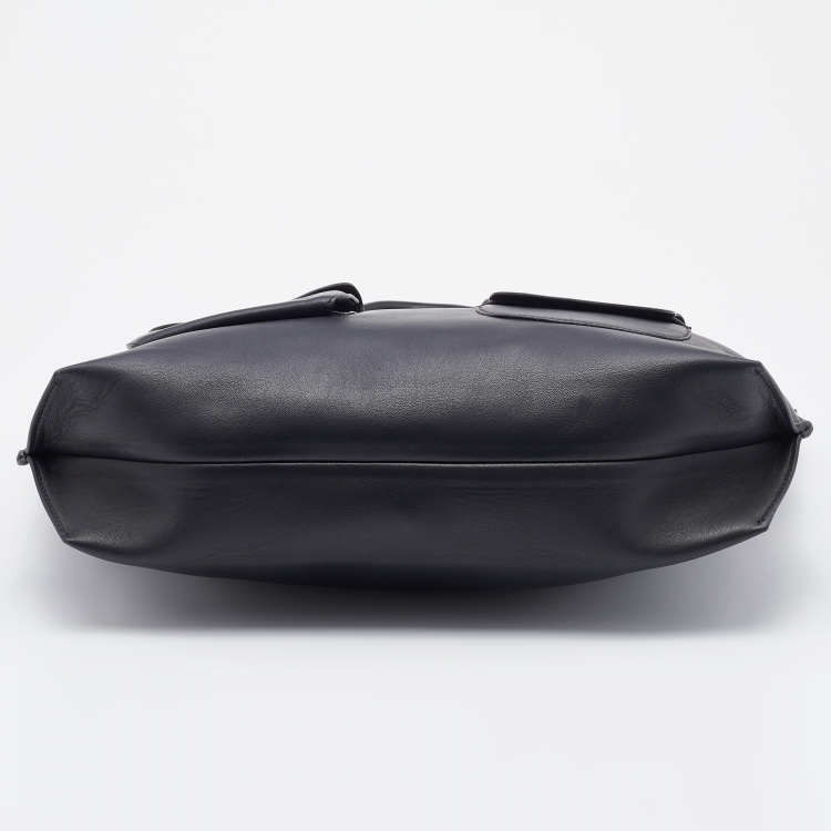 Pre Owned Marni Black Leather Front Pocket Shopper Tote