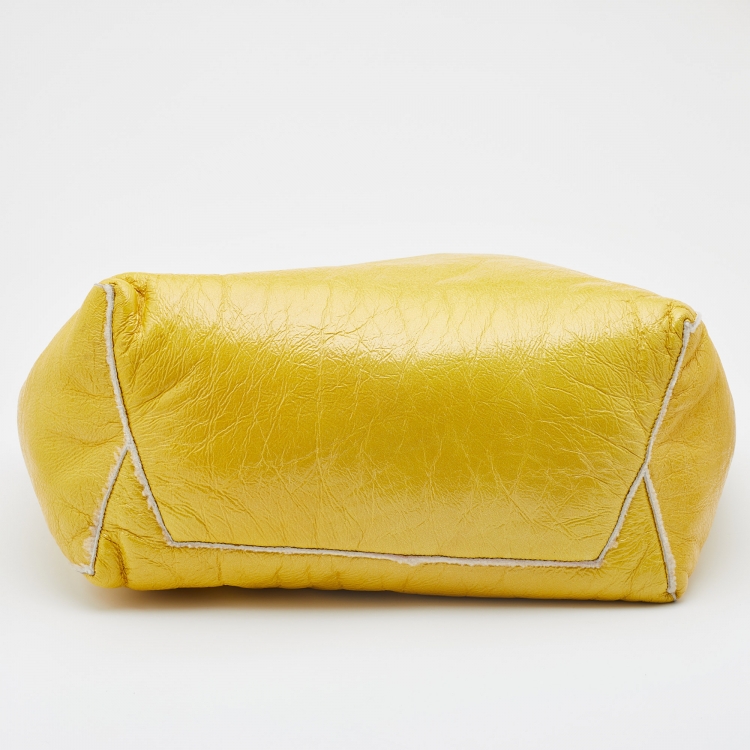 Pre Owned Marni Bright Yellow Patent Leather Shopper Tote