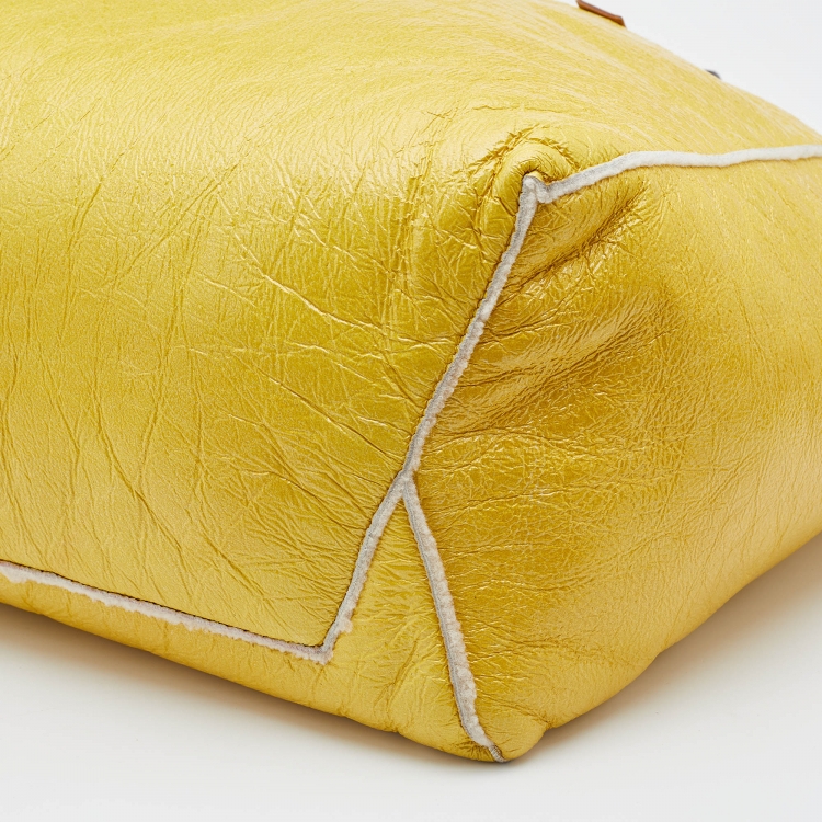 Pre Owned Marni Bright Yellow Patent Leather Shopper Tote