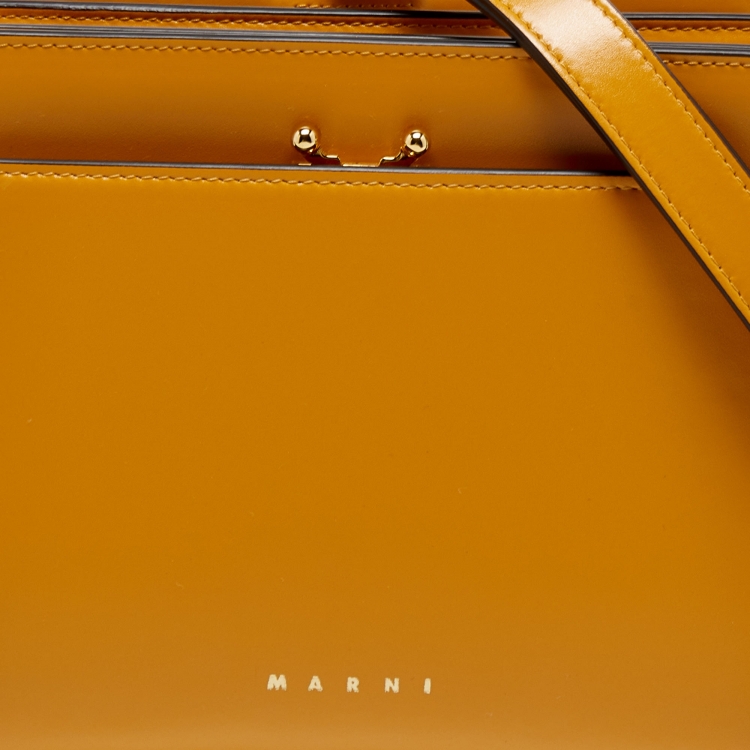 Pre Owned Marni Yellow Leather Reverse Trunk Shoulder Bag