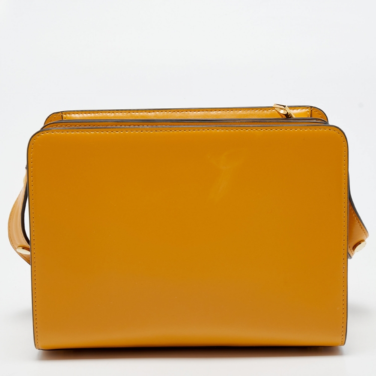 Pre Owned Marni Yellow Leather Reverse Trunk Shoulder Bag