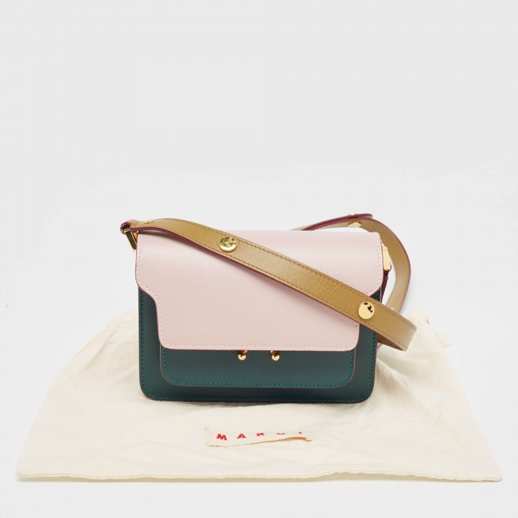 Pre Owned Marni Tricolor Saffiano Leather Trunk Shoulder Bag