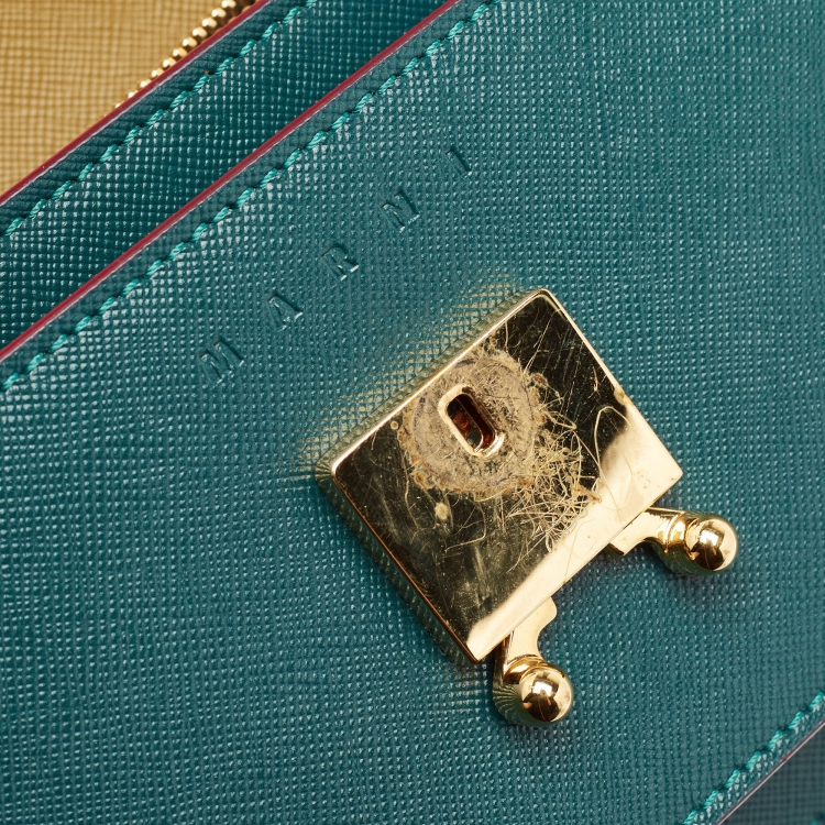 Pre Owned Marni Tricolor Saffiano Leather Trunk Shoulder Bag