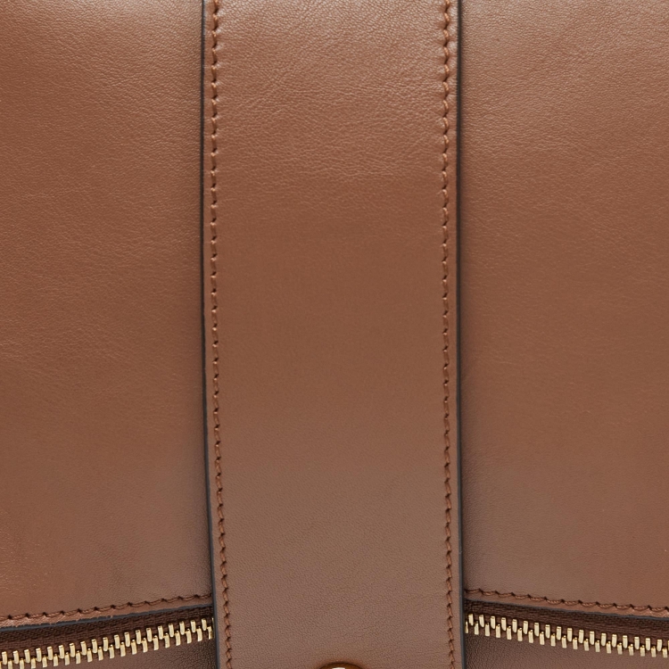 Pre Owned Marni Brown Leather Bifold Wristlet Clutch