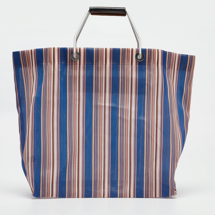 Pre Owned Marni Multicolor Nylon Market Stripe Tote 