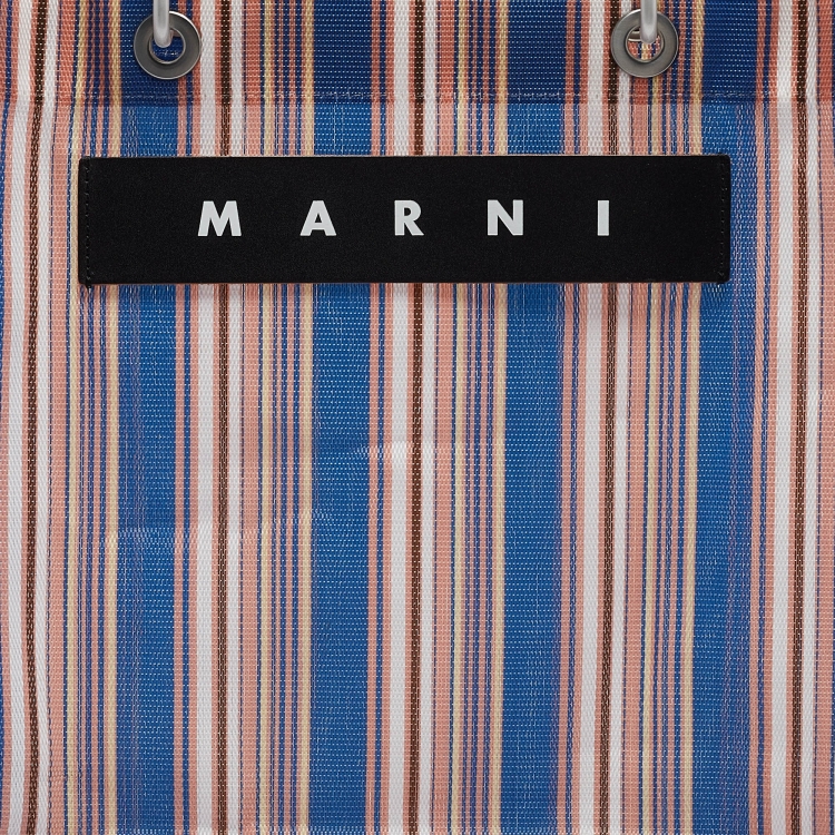 Pre Owned Marni Multicolor Nylon Market Stripe Tote 
