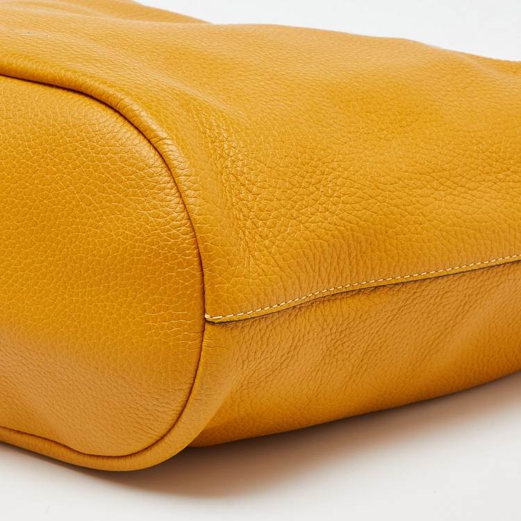 Pre Owned Marni Yellow/Tan Leather Zip Hobo 