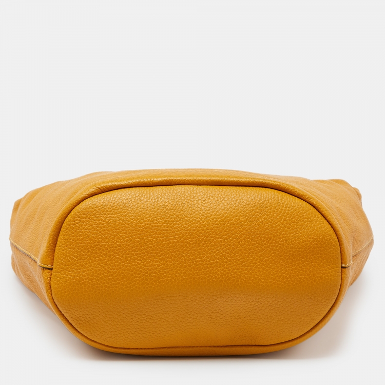 Pre Owned Marni Yellow/Tan Leather Zip Hobo 