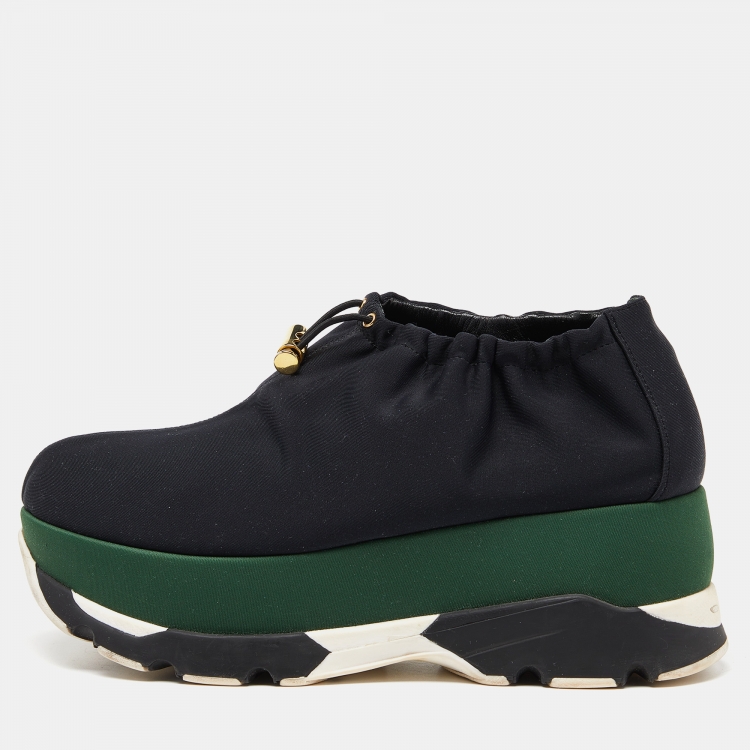 Pre Owned Marni Black Nylon Bungee Sneakers Size 39