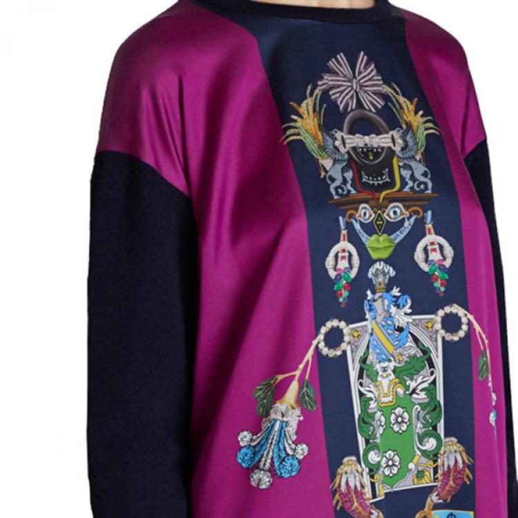 Pre Owned Mary Katrantzou Knipi Purple Sweater Dress M