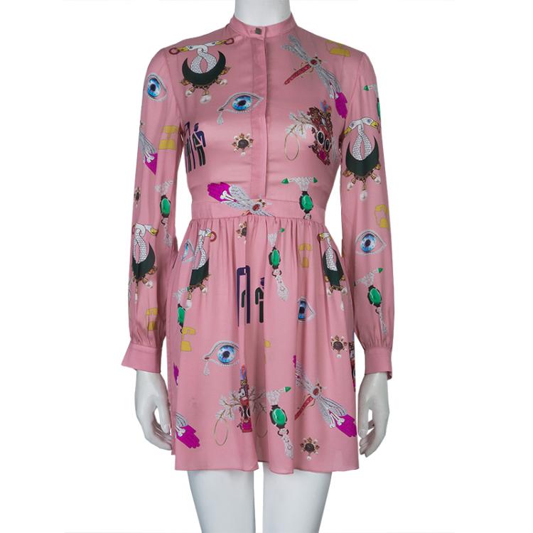 Pre Owned Mary Katrantzou Pink Eve Printed Dress S
