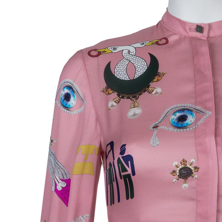 Pre Owned Mary Katrantzou Pink Eve Printed Dress S