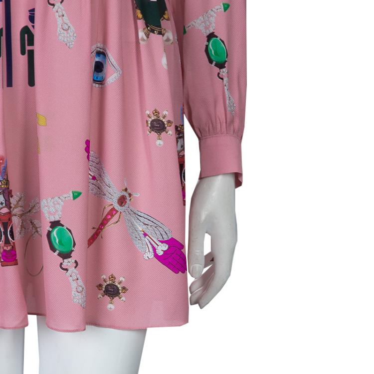 Pre Owned Mary Katrantzou Pink Eve Printed Dress S