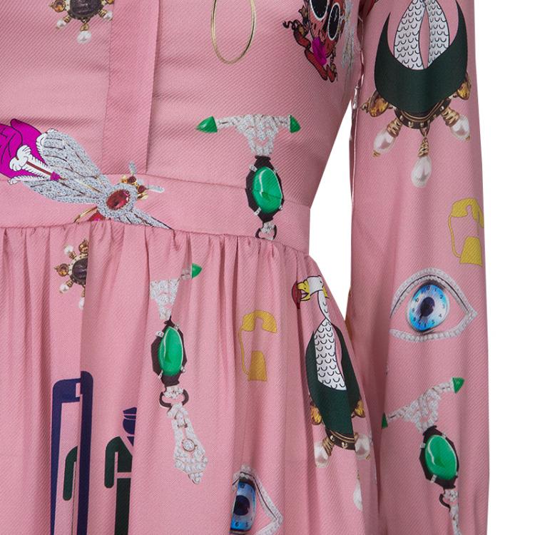 Pre Owned Mary Katrantzou Pink Eve Printed Dress S