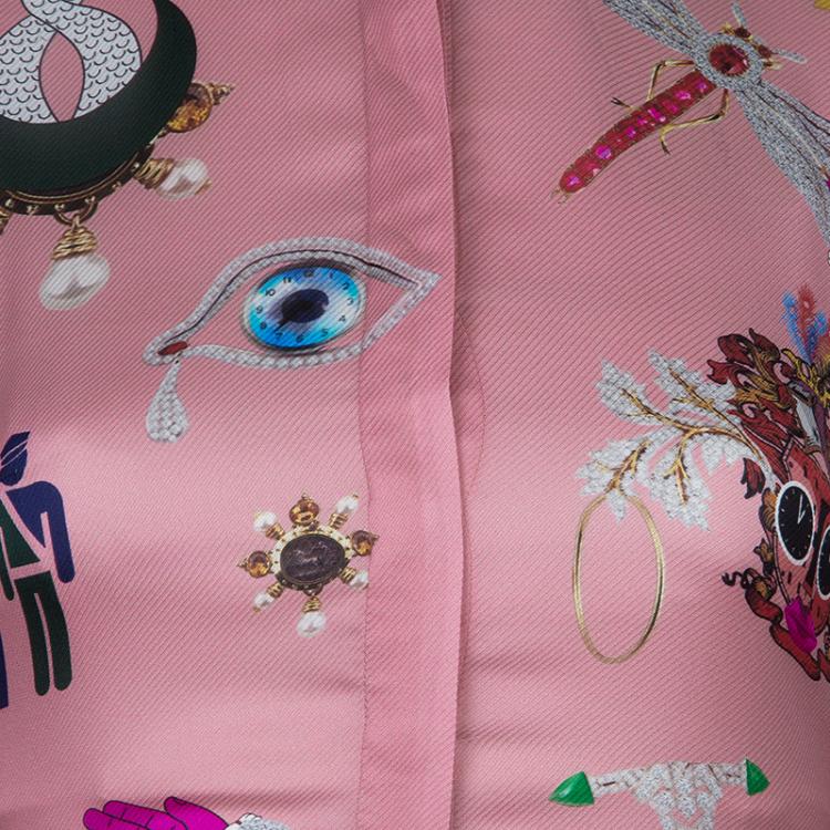 Pre Owned Mary Katrantzou Pink Eve Printed Dress S