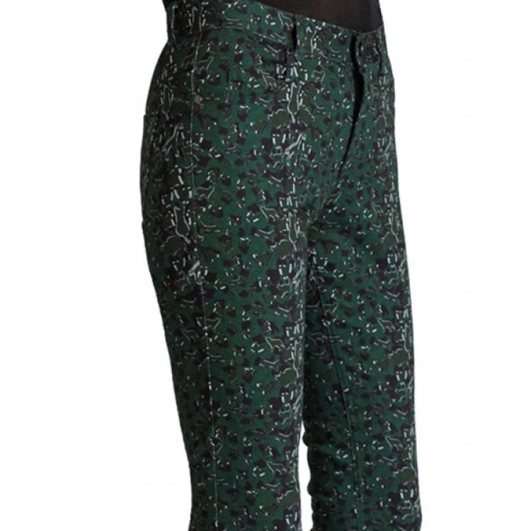 Pre Owned Mary Katrantzou Peacock Green Printed Skinny Jeans S