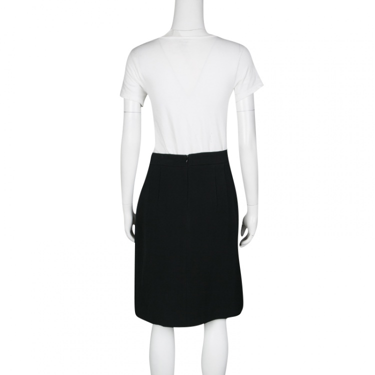 Pre Owned Mary Katrantzou Black Rainbow Striped Pleated Panel Insert Nema Skirt M