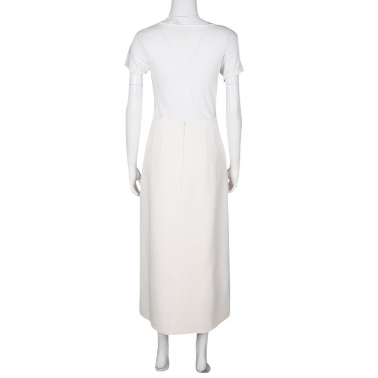Pre Owned Mary Katrantzou Multicolor Rainbow Striped Plisse Pleat Detail Rugo Midi Skirt M