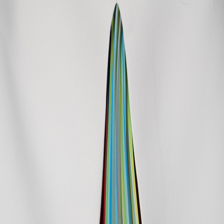 Pre Owned Mary Katrantzou Multicolor Rainbow Striped Plisse Pleat Detail Rugo Midi Skirt M