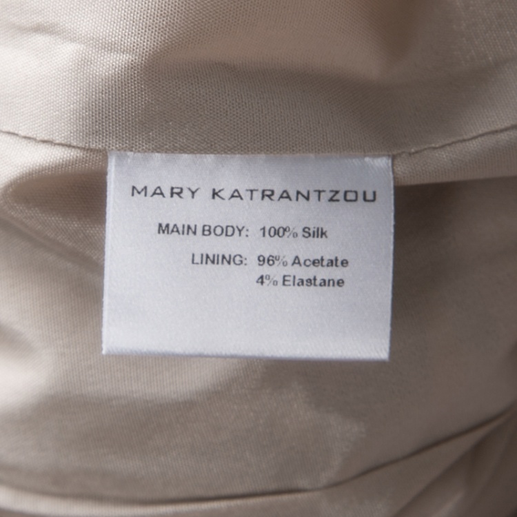 Pre Owned Mary Katrantzou Multicolor Printed Silk Long Sleeve Maxi Sheath Dress M