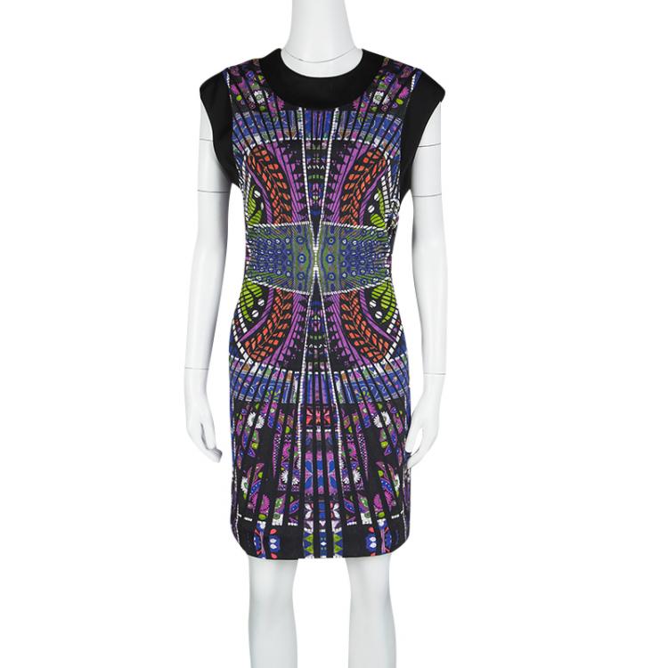 Pre Owned Matthew Williamson Multicolor Printed Cutout Back Detail Sleeveless Dress S