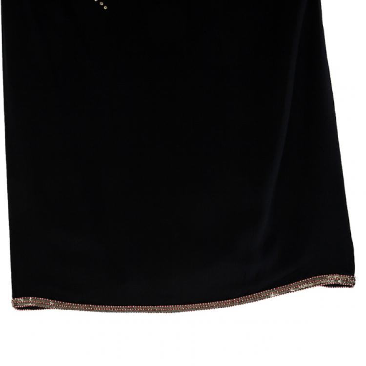 Pre Owned Matthew Williamson Black Floral Embroidered Dress M