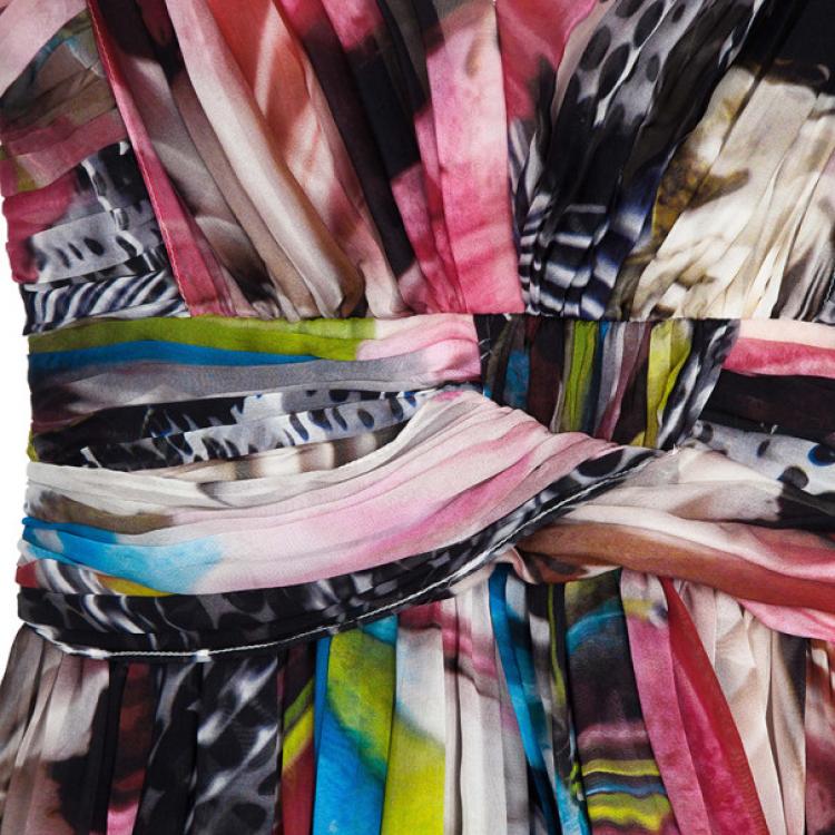 Pre Owned Matthew Williamson Multi-silk Printed Dress M