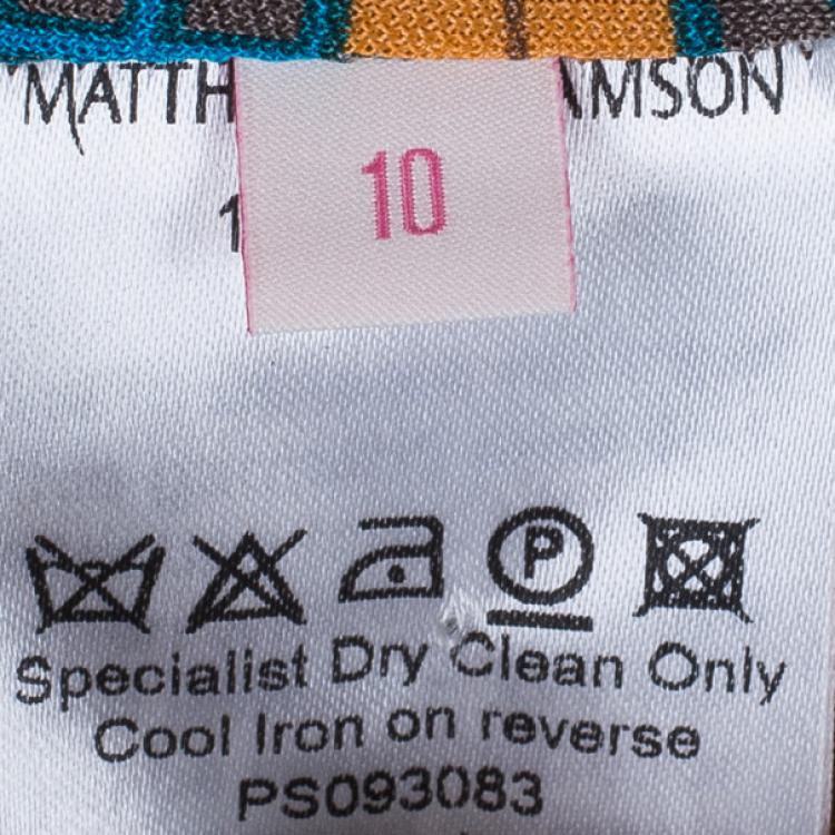 Pre Owned Matthew Williamson Multiprint Belted Shift Dress M