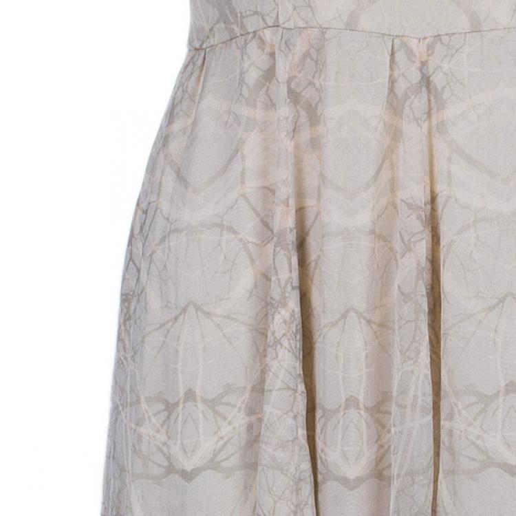 Pre Owned Matthew Williamson Beaded Neck Multi Print Gown M
