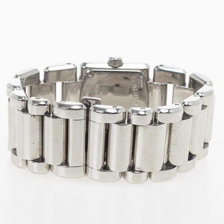 Pre Owned Mauboussin Alessandrine SS Diamond Womens Watch 24 MM