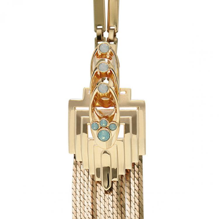 مملوكة مسبقًا Mawi Rose Gold Plated Long Flapper Fringe Pendant 
