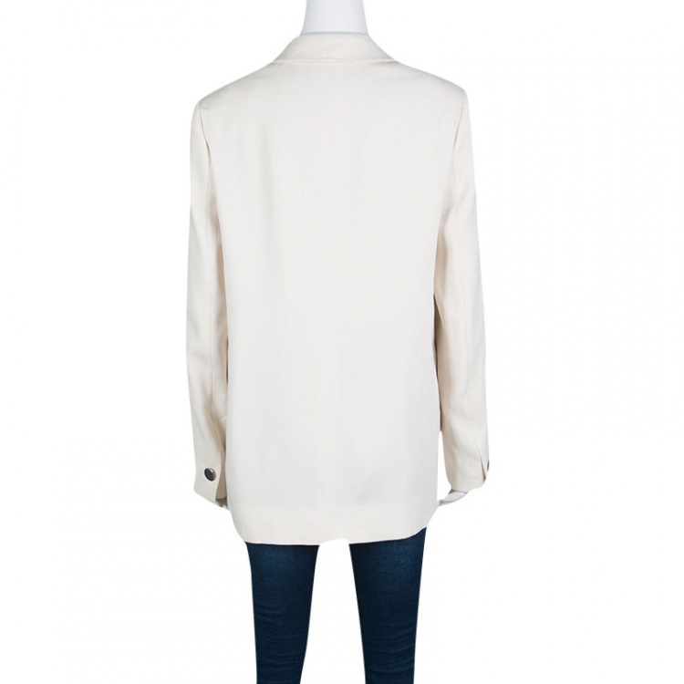 Pre Owned Max Mara Cream Tailored Single Button Blazer M