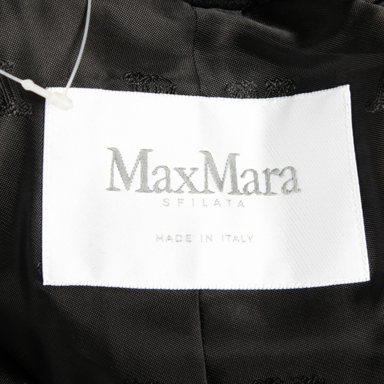 مملوكة مسبقًا Max Mara Black Alpaca Wool Buckle Detail Jacket M