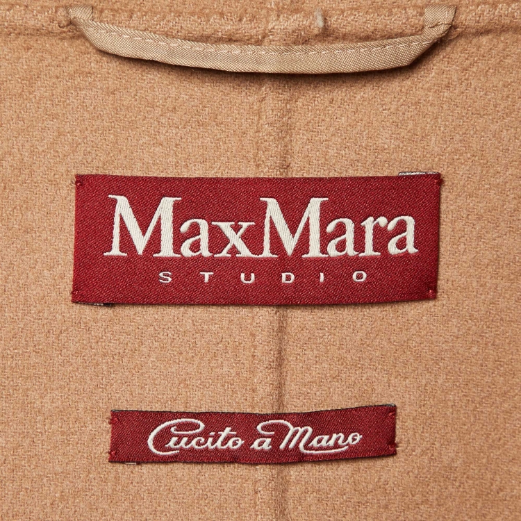 Pre Owned Max Mara Brown Wool Hooded Trench Coat M