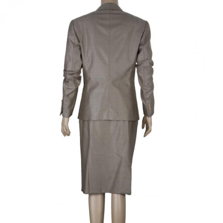 Pre Owned Max Mara Beige Skirt Suit M