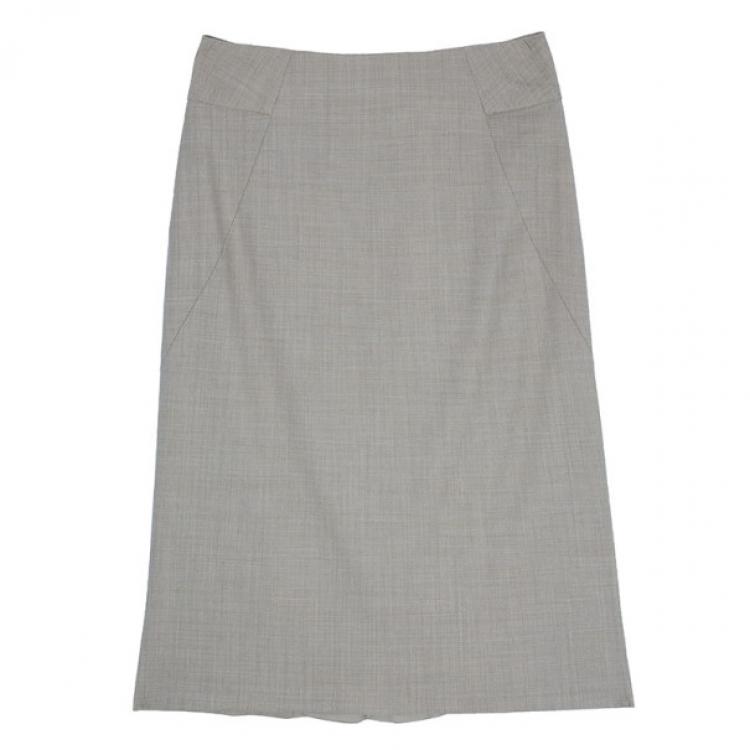 Pre Owned Max Mara Beige Laine Skirt Suit M