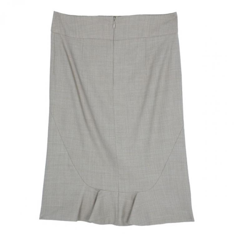 Pre Owned Max Mara Beige Laine Skirt Suit M