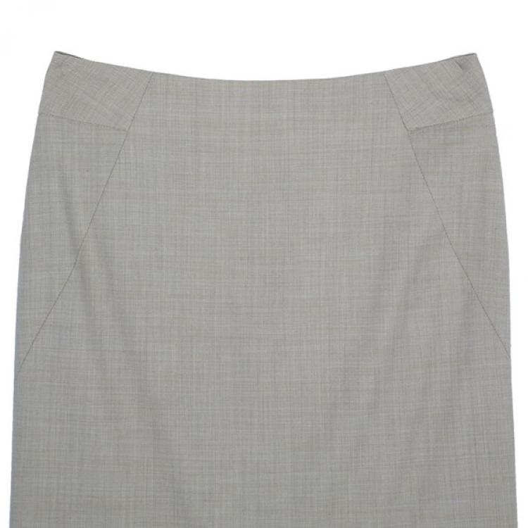 Pre Owned Max Mara Beige Laine Skirt Suit M