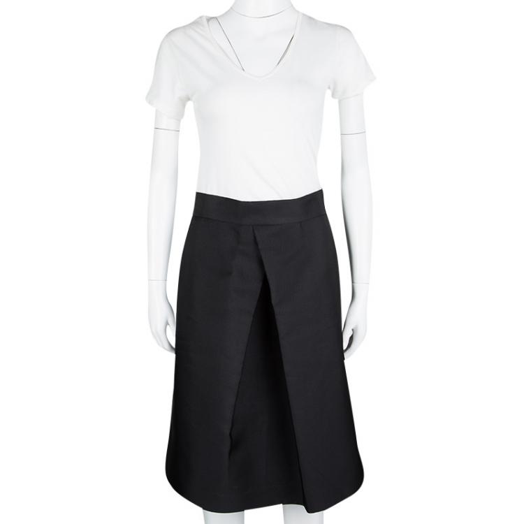 Pre Owned Max Mara Black Inverted Pleat Athos Skirt S