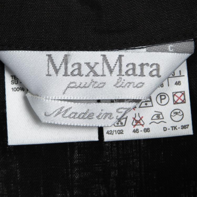 Pre Owned Max Mara Black Linen Shirt Dress L