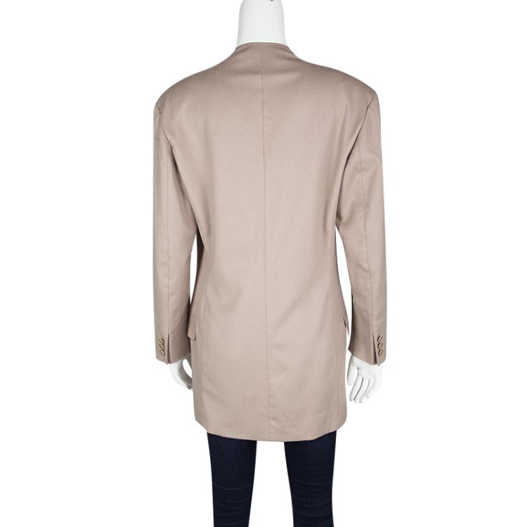 مملوكة مسبقًا Max Mara Blush Pink Wool Cashmere Front Open Long Coat S