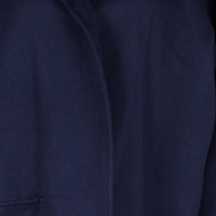 Pre Owned Max Mara Blue Cashmere Open Front Overcoat L