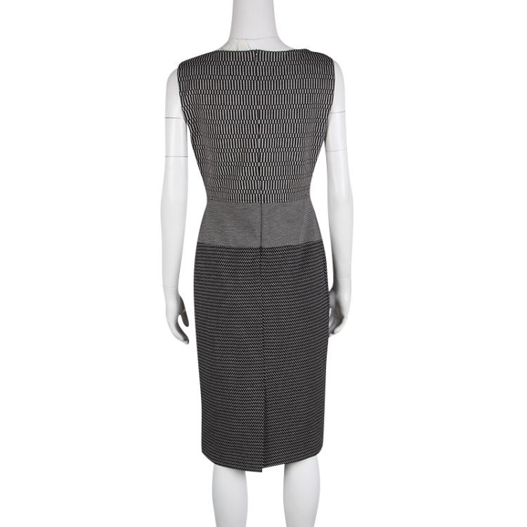 Pre Owned Max Mara Monochrome Knit Sleeveless Dress M