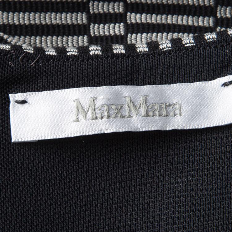Pre Owned Max Mara Monochrome Knit Sleeveless Dress M