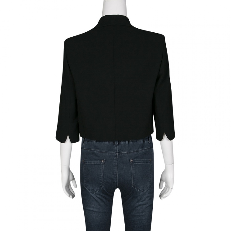 Pre Owned Max Mara Black Fitted Cropped Blazer M