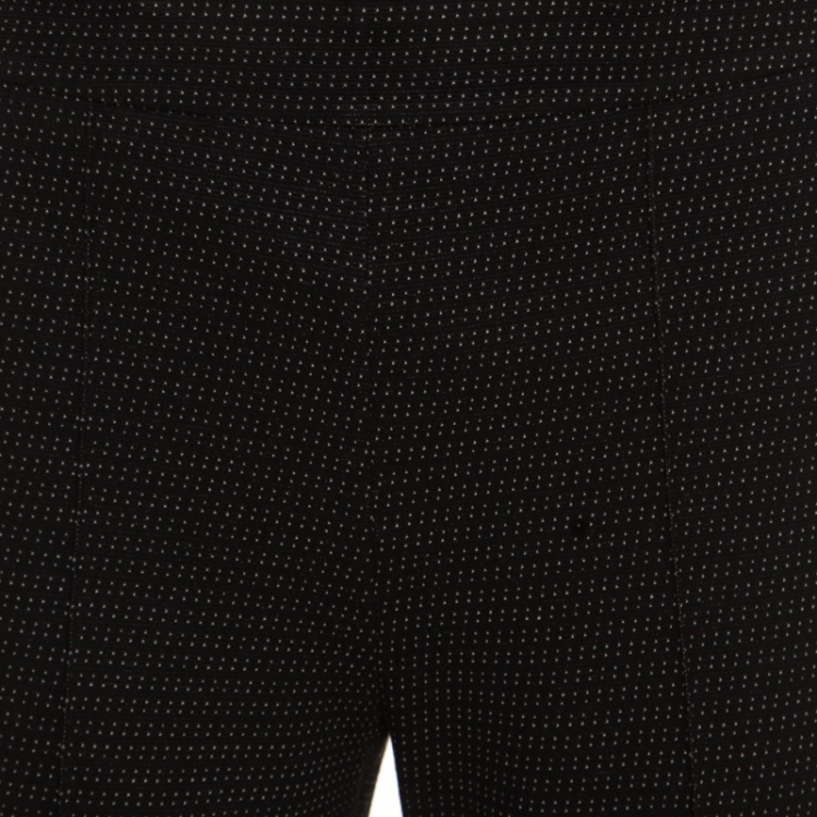 Pre Owned Max Mara Monochrome Dotted Jacquard High Waist Skinny Pants S