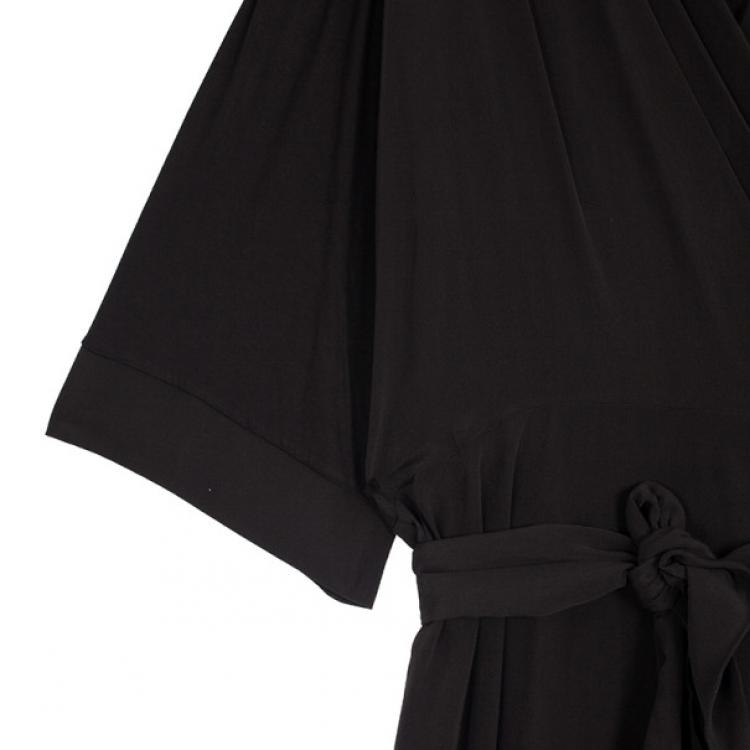 مملوكة مسبقًا Max Mara Black Wrap Silk Dress L