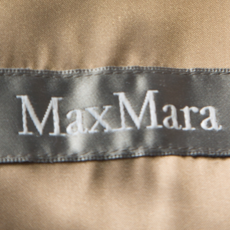 Pre Owned Max Mara Camel Beige Wool Long Coat L