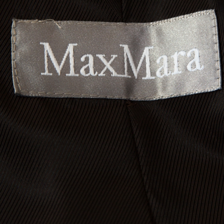 مملوكة مسبقًا Max Mara Dark Brown Wool Long Coat M